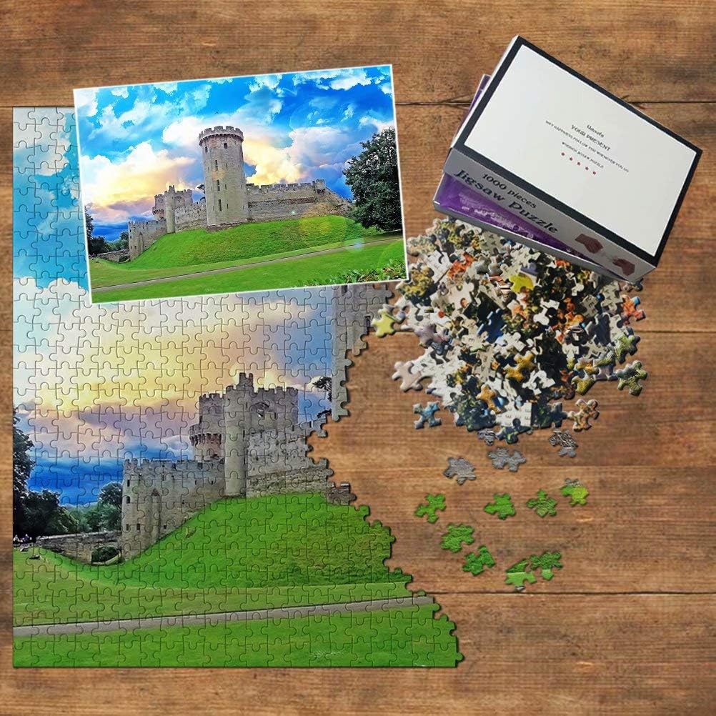 UK Jigsaw Puzzle 1000 Piece UK England Warwick Castle Puzzle Travel Souvenir Wooden