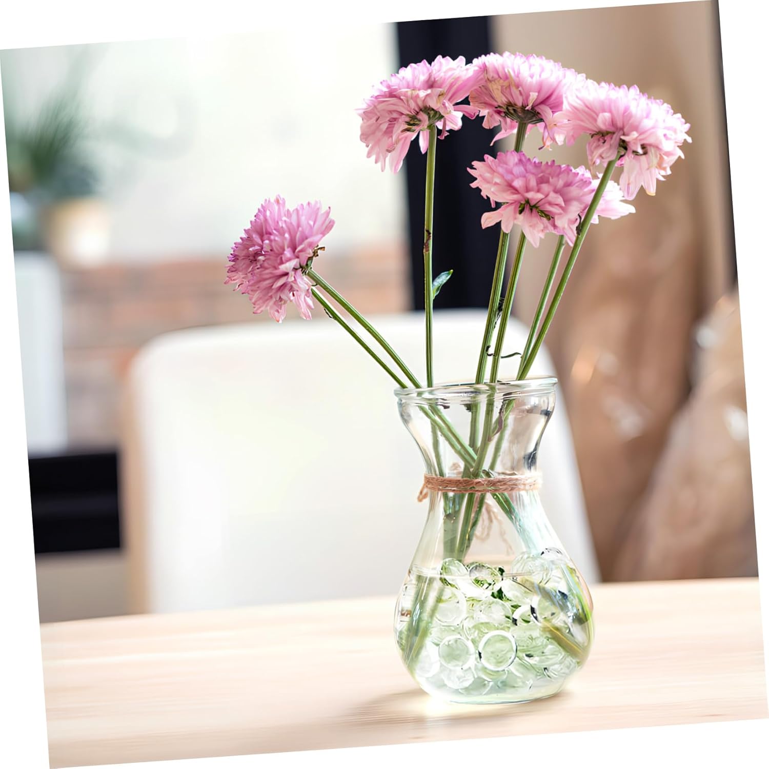 400pcs Glass Flat Beads for Decorating Vases Aquariums and Craft Displays