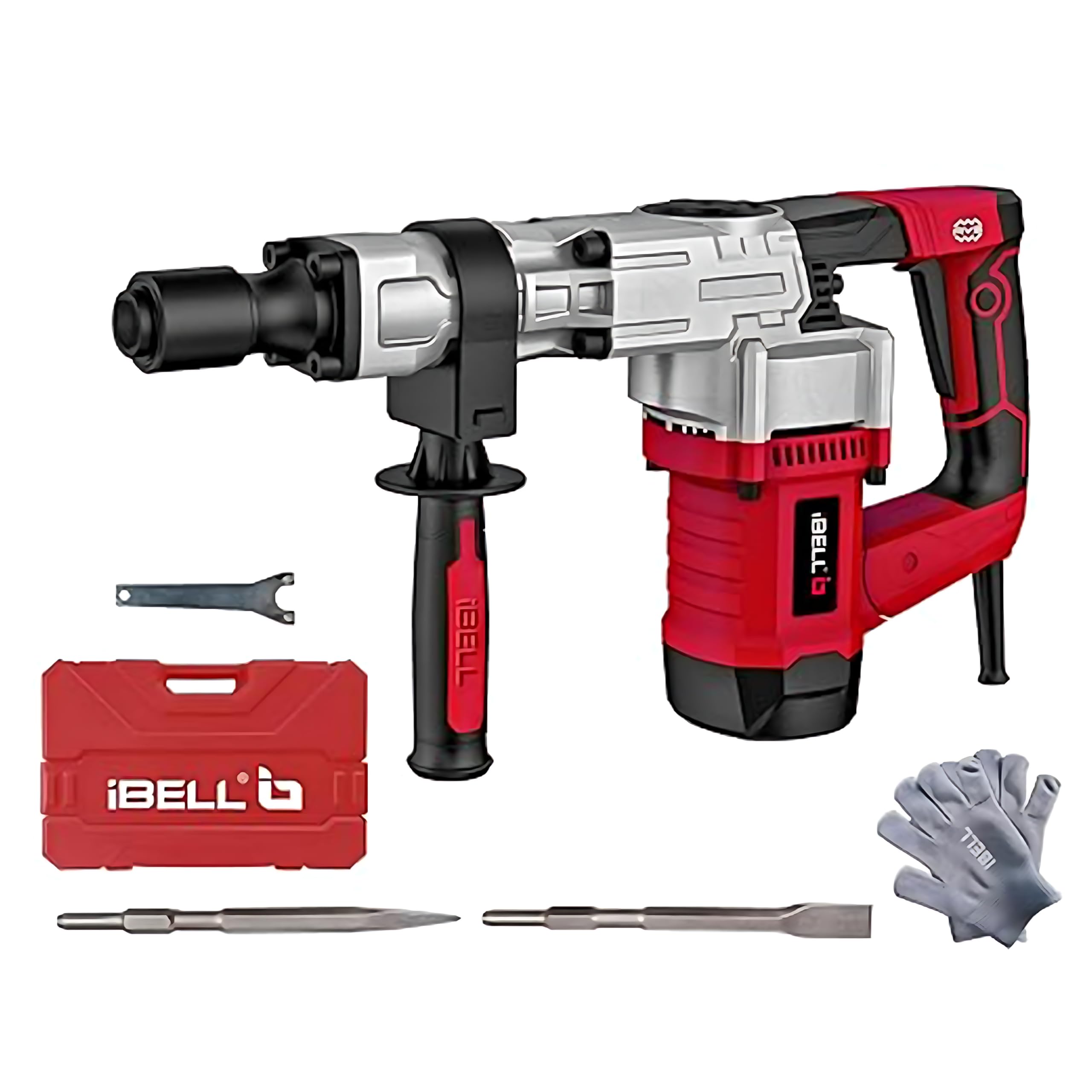 IBELL Demolition Hammer DH20-30, 6.2Kg, 1300W, Copper Armature, Impact 3700/min, Energy 16J,17mm HEX chuck, with Anti vibration control handle-image-22