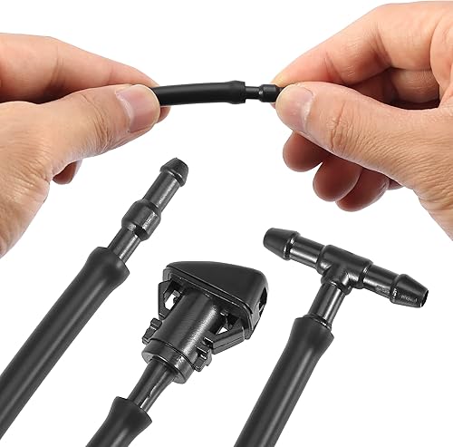 Miniatura 6 de X AUTOHAUX Kit de boquillas de limpiaparabrisas delantero para Dodge para Ram para Chrysler 6.6 ft manguera de limpiaparabrisas con conectores
