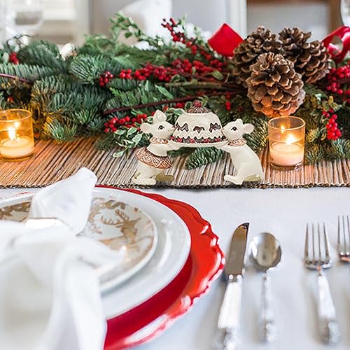 Miniatura 3 de Braxio Decoración navideña para interiores y hogares bonito ratón navideño de resina para mujer, mesa auxiliar, escritorio, decoración de Navidad de