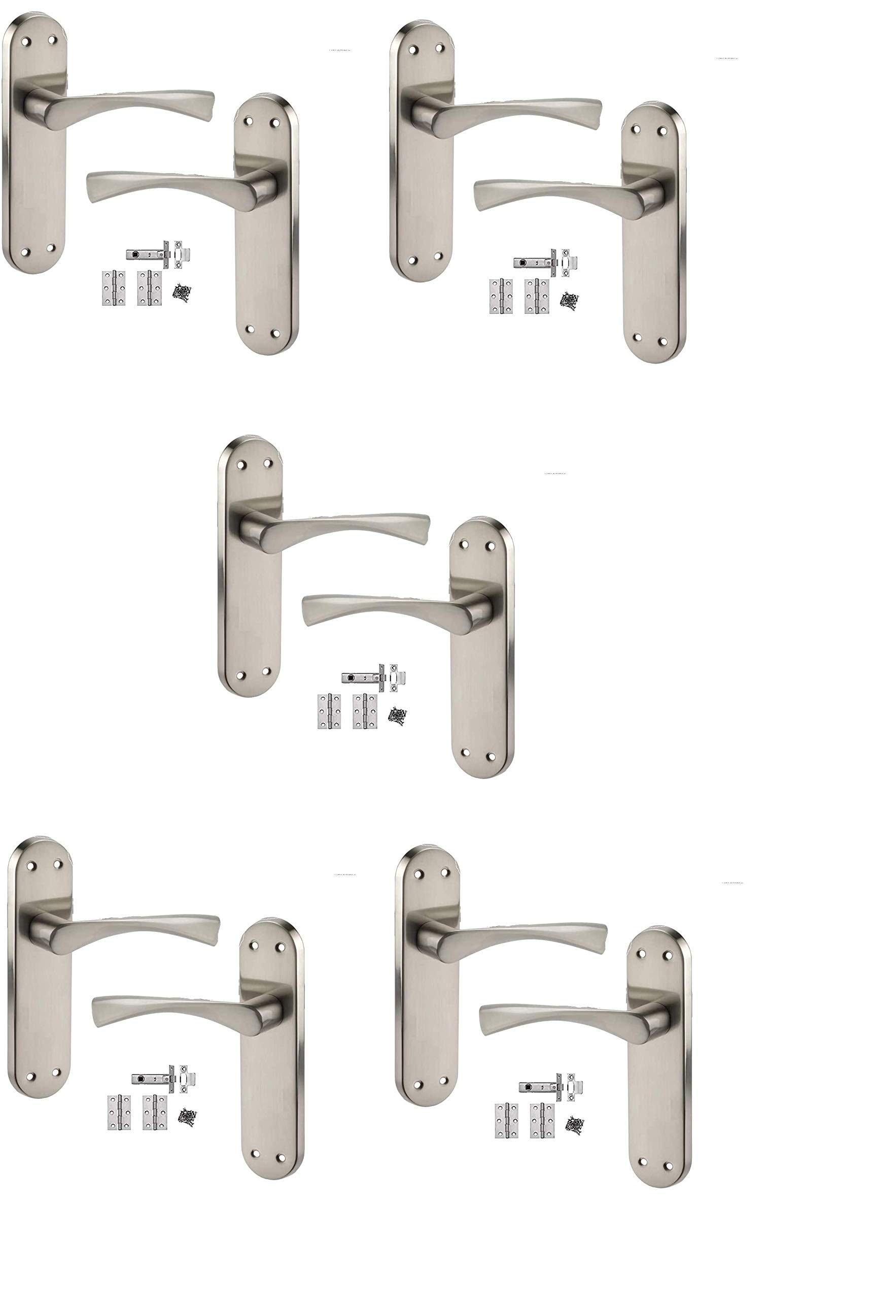 Golden Grace Stainless Steel Astrid Door Handle Set - Golden - 5 Pack