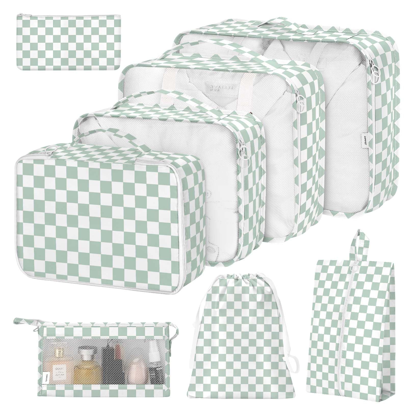 Sacs pour organiseur de bagages et cosmétiques : lot de 8 cubes d'emballage de voyage et chaussures