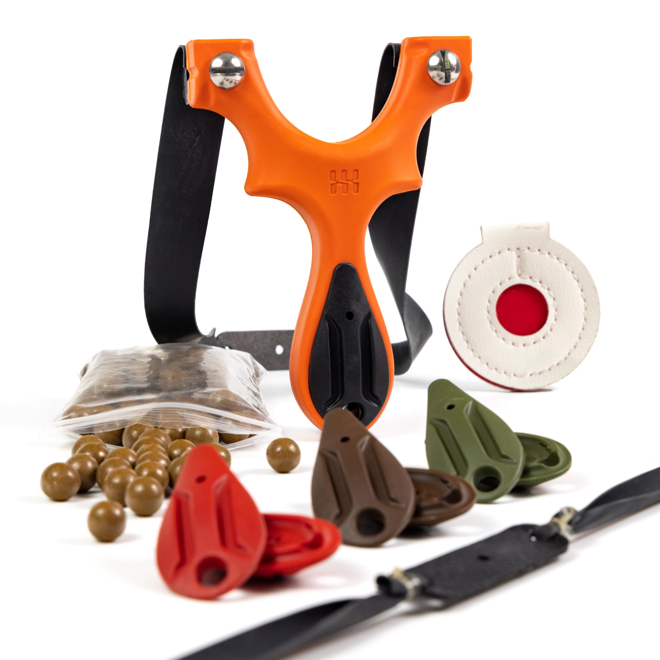 Scout LT Customizable Slingshot with Target, 100ct Clay Ammo, and 2 Bands for Professional and Powerful Target Sling Shot Shooting