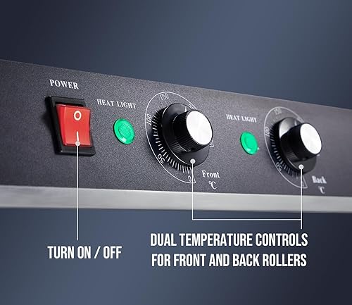 Miniatura 17 de SYBO Rodillo para perros calientes – 18 de capacidad, rodillos de acero inoxidable antiadherentes, cubierta de vidrio desmontable, 1000 vatios