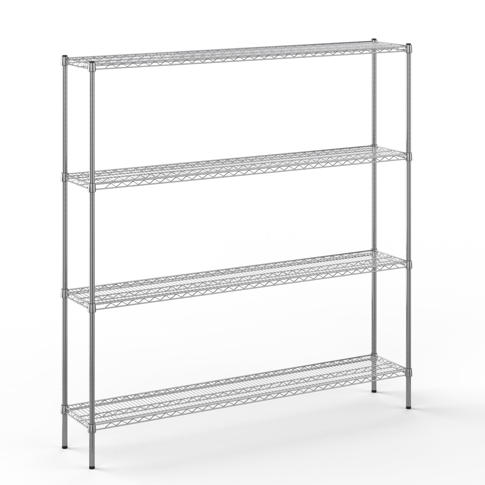14" Deep x 72" Wide x 74" Height Wire Shelving Kit | 4-Tier | NSF Commercial Storage Rack Unit
