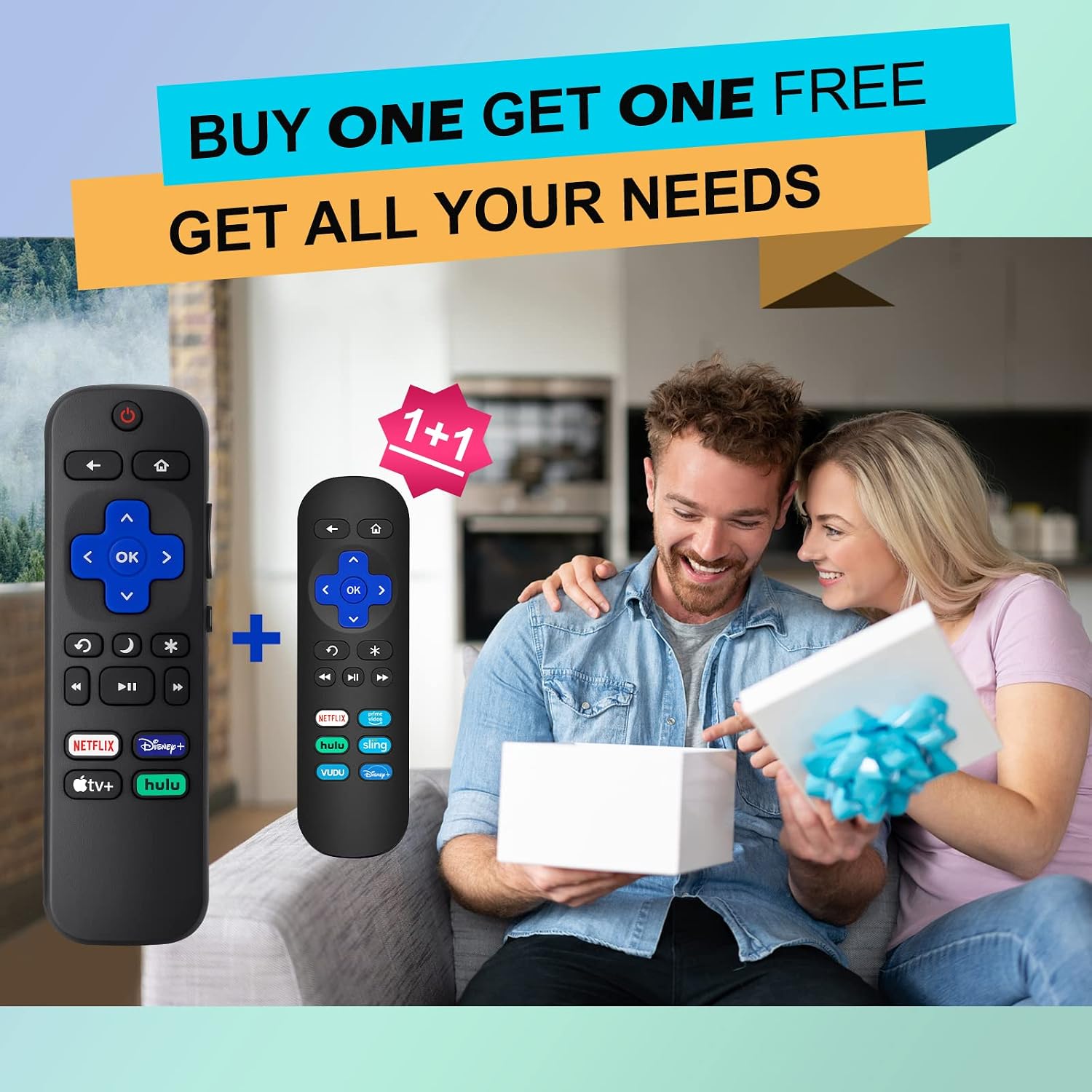 【Pack of 2】 2 Piece Replacement Remote for Roku,Both for All Roku TV,Roku 1,2,3,4 and Roku Express[NOT for Any Roku Stick]