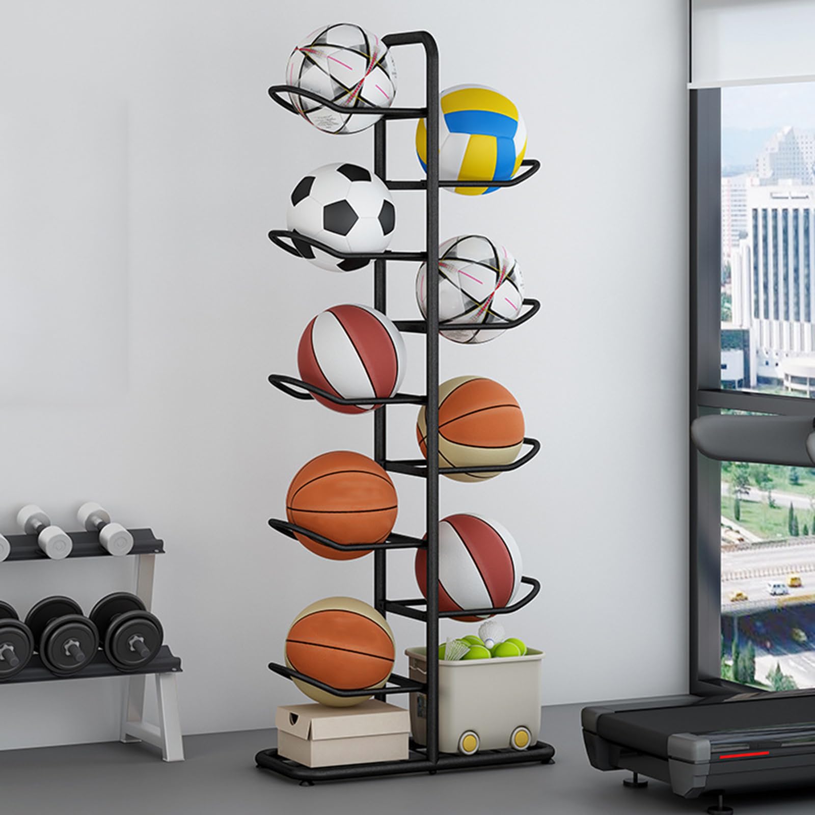 Unikicool Support Ballon Vertical en MéTal,Support De Football Vertical,Rangement Vertical Balle Acier Carbone,Structure Solide,Convient pour Chambre à Coucher,Salon Unikicool Support Ballon Vertical en MéTal,Support De Football Vertical,Rangement Vertical Balle Acier Carbone,Structure Solide,Convient pour Chambre à Coucher,Salon