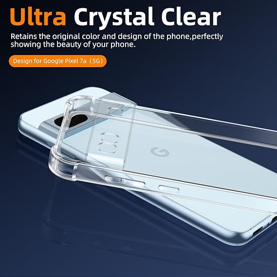 Clear Case for Google Pixel 7a 6.1-Inch, Airbag Corners Shockproof Bumper Protective Phone Cover Non-Yellowing, Anti-Scratch Transparent Case for Pixel 7a 5G