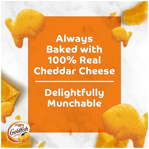 Miniatura 4 de Goldfish - Galletas saladas sabor a queso cheddar, bandeja de 9 paquetes de 1 oz cada uno