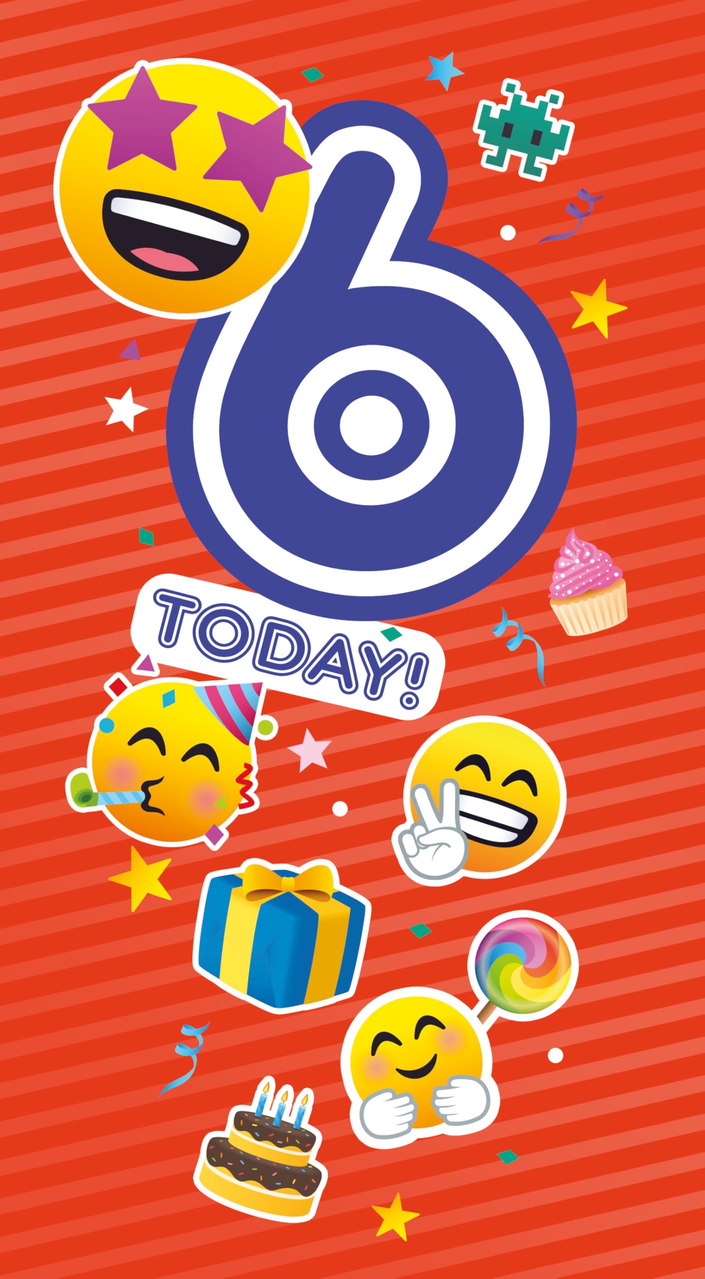 JOYPIXELS BIRTHDAY CARD AGE 6 HAPPY 6TH BIRTHDAY CARD