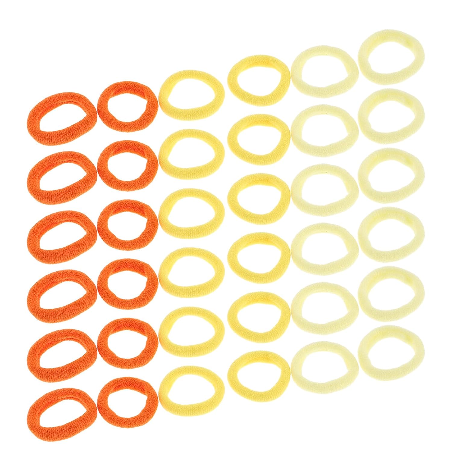 High-elasticity Hair Ties No Damage Rubber Bands for Soft Nylon Hair Scrunchies Ponytail Holders Yellow 100pcs Pack Suitable