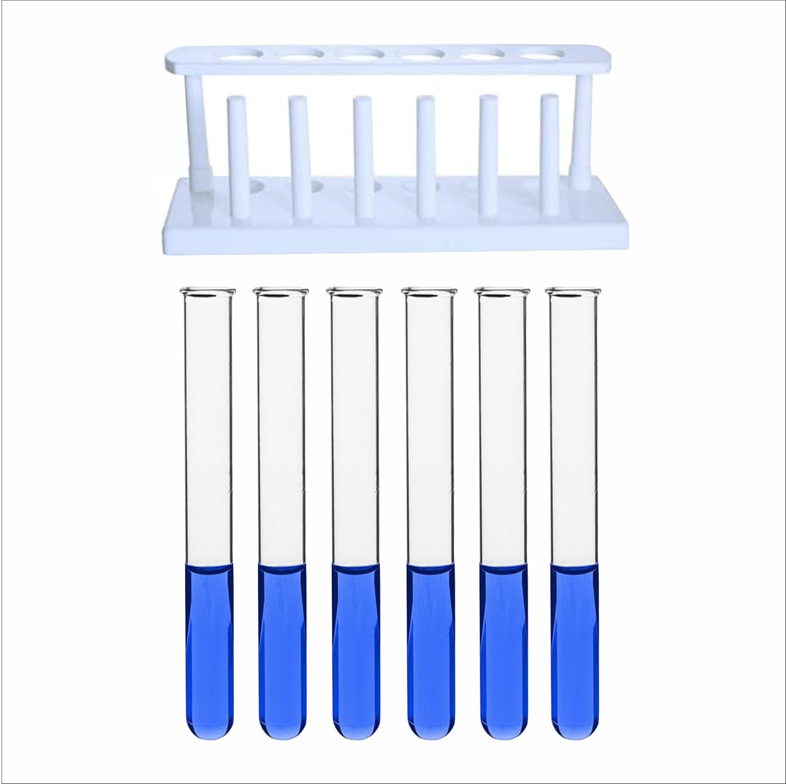 VVS Borosilicate Glass Test Tube, (Polypropylene Tast tube stand-1) - Set of-7 (6 test tube) (15x125) For Lab Laboratory, School, College And Professional use-image-31