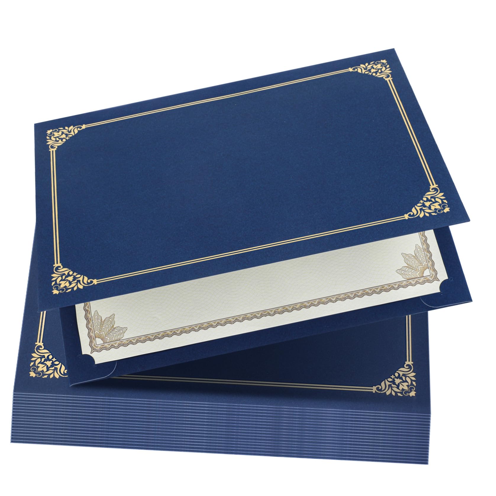 30 Pezzi Copertina per Certificati 8, 5x11 in Carta Bordo Oro