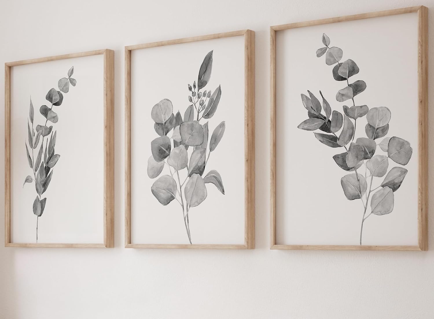 Eviepops Prints Eucalyptus Botanical Wall Art – Set of 3 Unframed ...