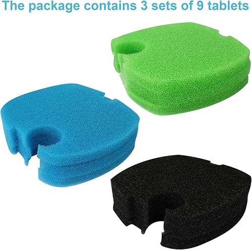 Miniatura 7 de Almohadillas de filtro para recipiente de acuario (9 piezas) de repuesto para almohadillas de filtro SUNSUN HW-304B/404B/704B/3000 CF500, esponjas