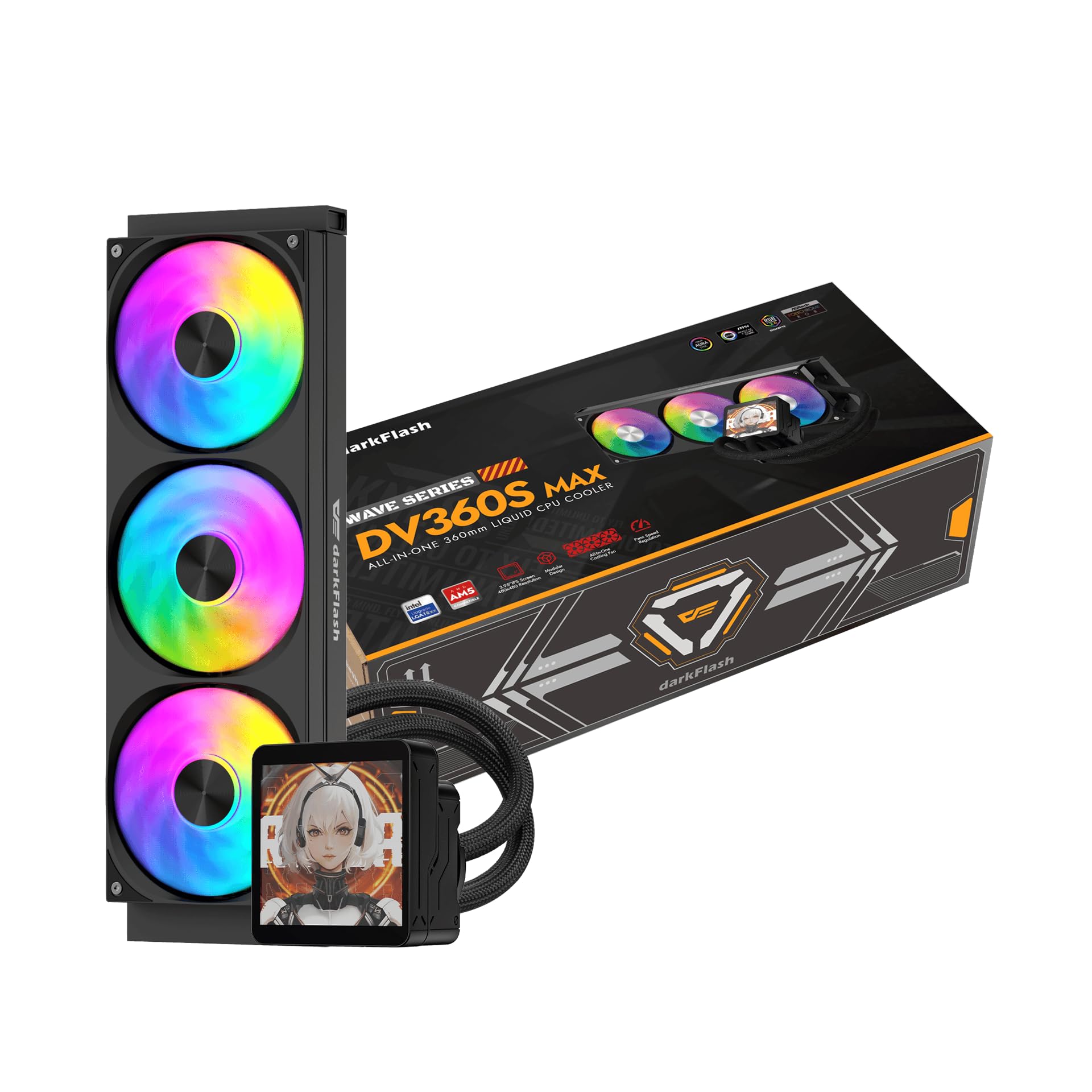 DarkFlash DV360S MAX Refrigeración Líquida para PC, Negro