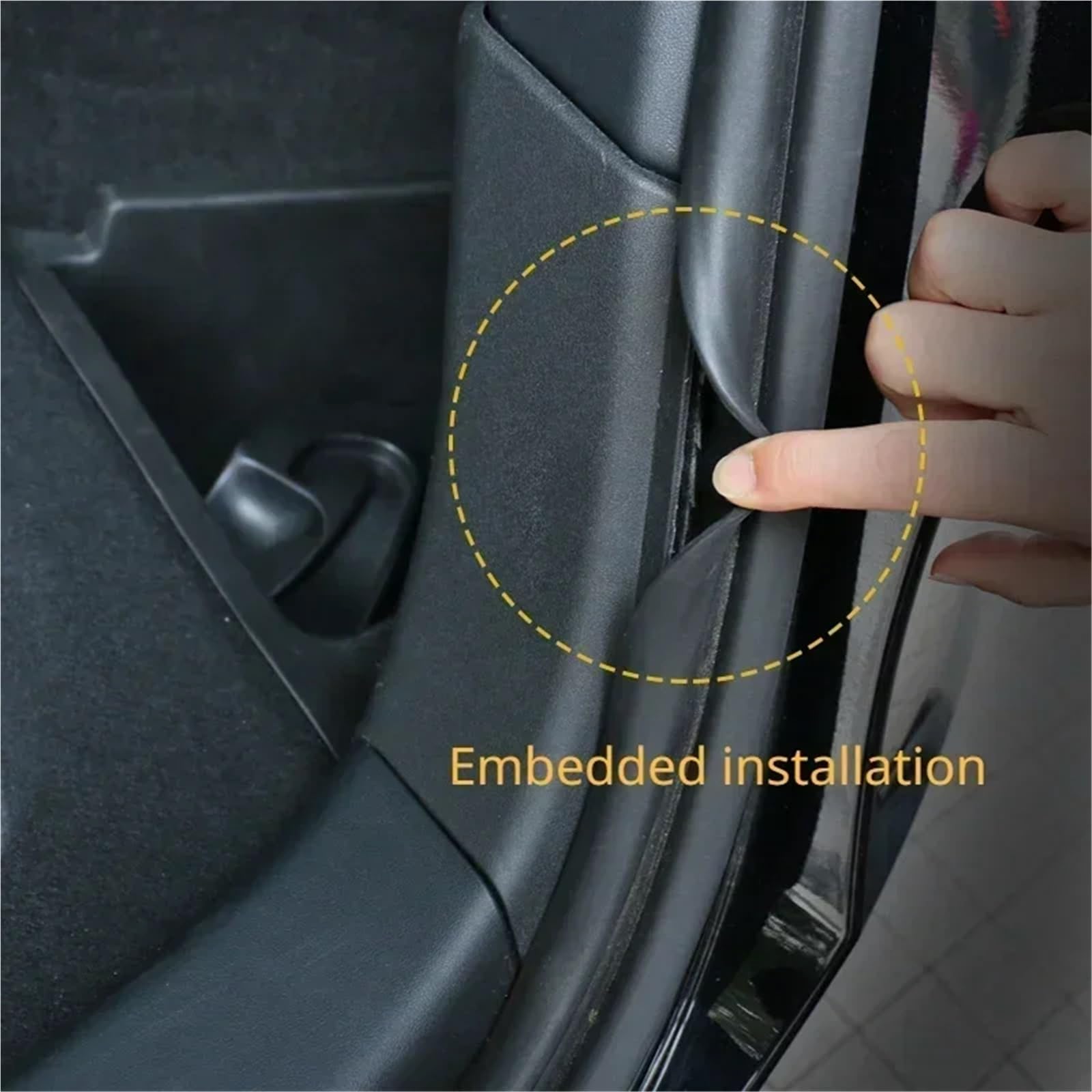 drabina składana auto Pasuje do Tesli, pasuje do modelu Y, listwa progowa bagażnika, naklejka na pedał powitalny, ABS, błotnik boczny, maty TPE(Front Door Sill)