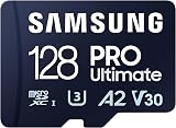 Samsung Carte Mémoire MicroSDXC, PRO Ultimate MB-MY128SA/WW, 128 Go, vitesse de lecture jusqu'à 200 Mo/s, fournie avec adaptateur SD - 1