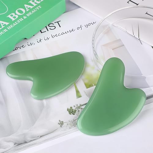 Vista 55 de rosenice Gua Sha Herramientas Faciales Natural Gua Sha Jade Piedra para el Cuidado de la Piel Facial Cuerpo para SPA