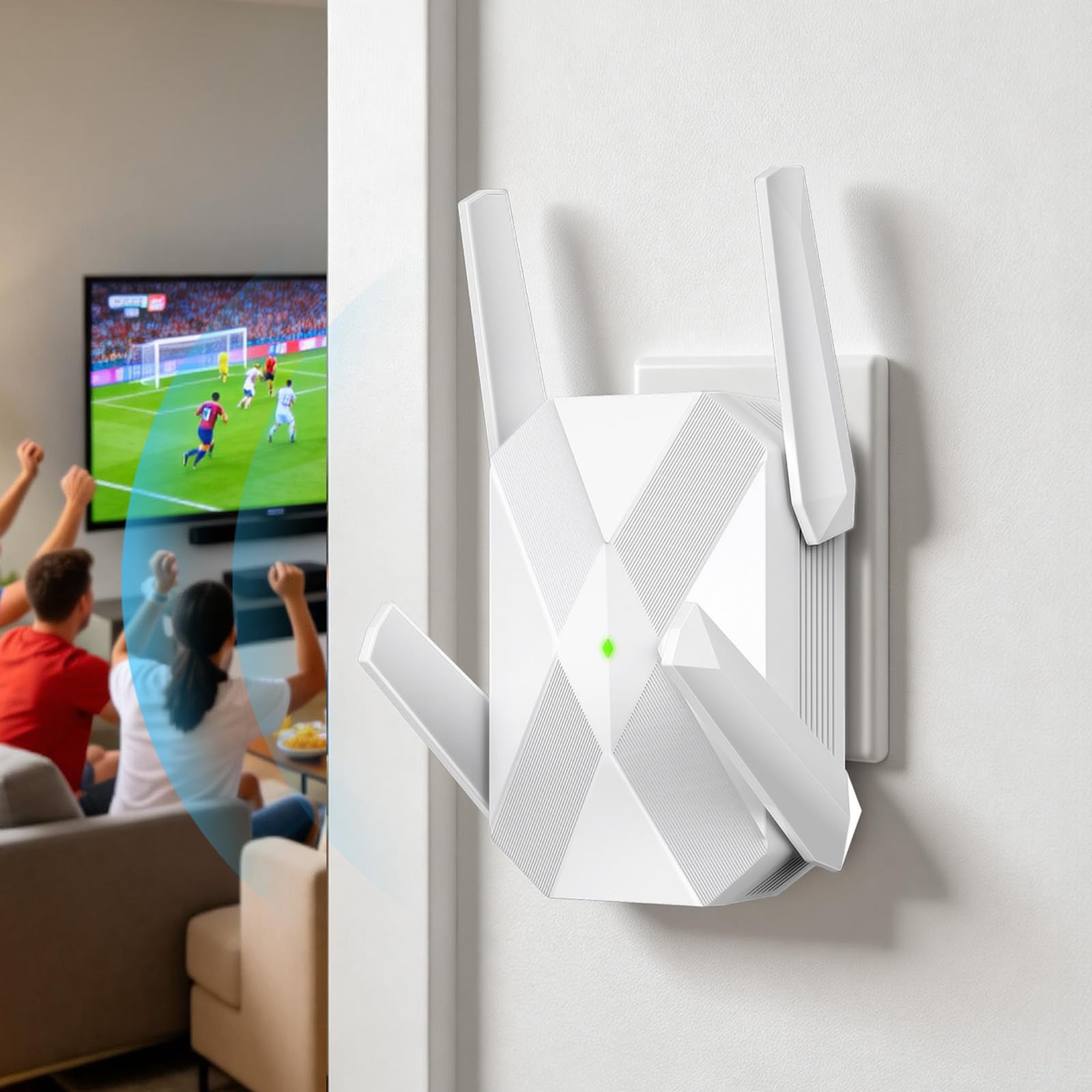 Photo 1 of 2026 AX3000 WiFi 6 Extender, WiFi Extender Signal Booster for Home-Dual Band (2.4G/5.8G), WiFi Booster with 10X Faster Access Point,Up to 15888 Sq.Ft.&Support 135+ Smart Devices (White)
