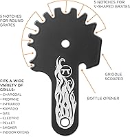 Vista 3 de Outset Limpieza de parrilla, raspador universal para parrilla, acero inoxidable con bolsa de almacenamiento