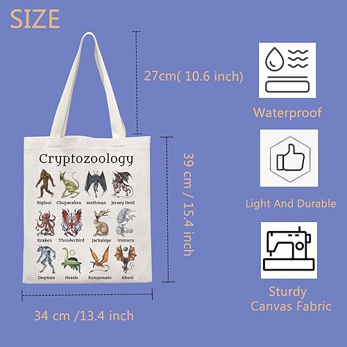 Miniatura 2 de TIIMG Cryptozoology Tote Bag Cryptid Creatures Bolso Regalo Bigfoot Mothman Regalo