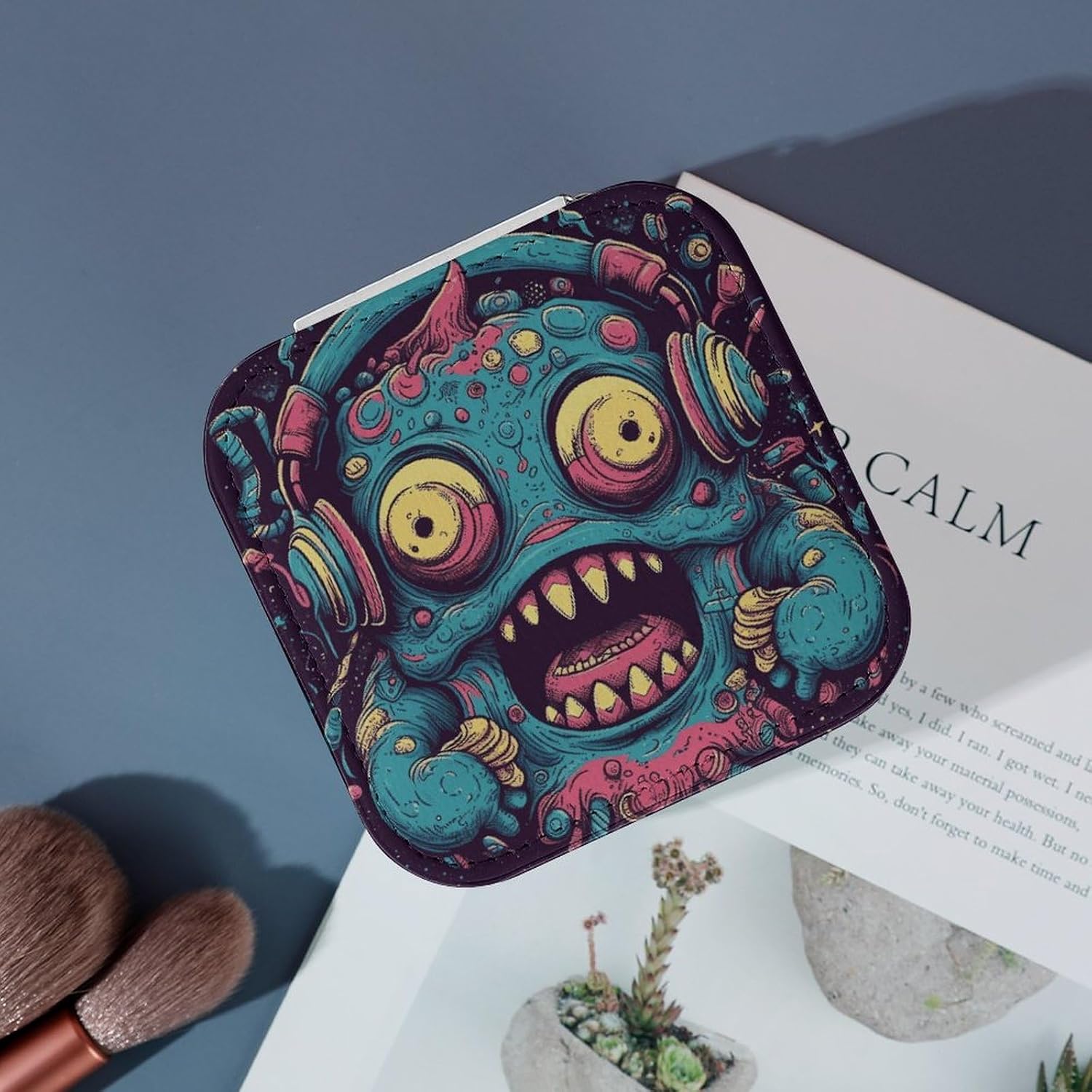 Love Music Monster Jewelry Box Travel Jewelry Case Organizer Portable Display Storage Box for Rings Earrings Necklaces Small Jewelry Box Portable PU Leather Mini Jewelry Case image 4