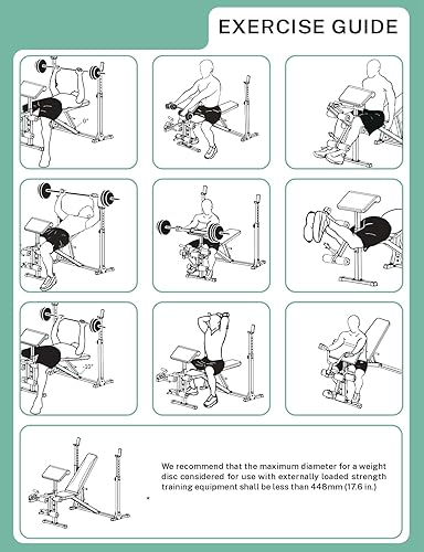 Miniatura 8 de Aceshin Banco de pesas olímpico, banco de pesas ajustable de 900 libras y estante para sentadillas, juego de prensa de banco con extensión de