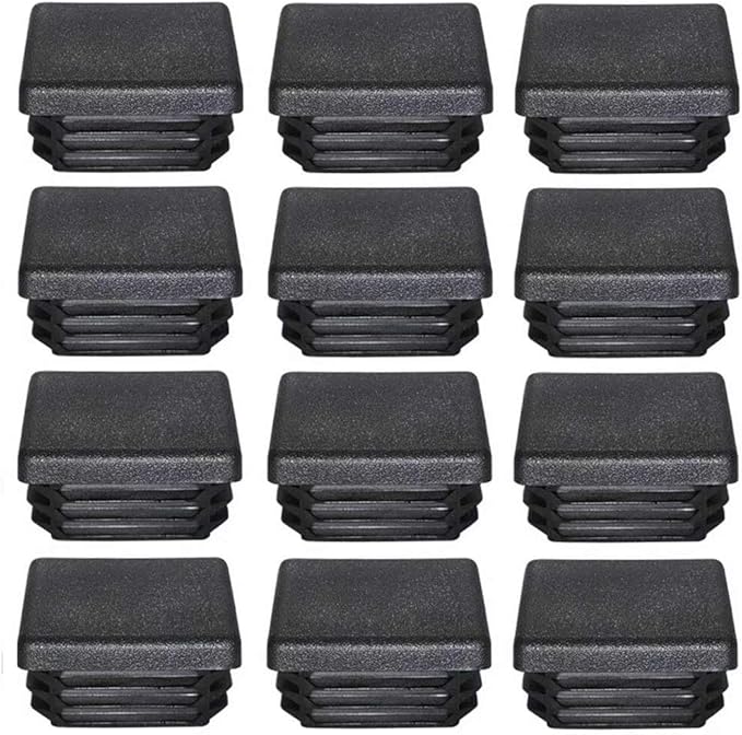 cyclingcolors 5 x kunststof rechthoekige buisstoppen, lamellenstop, zwarte stop, buizen buiten eindkappen, meubelglijders, 45 x 30 mm