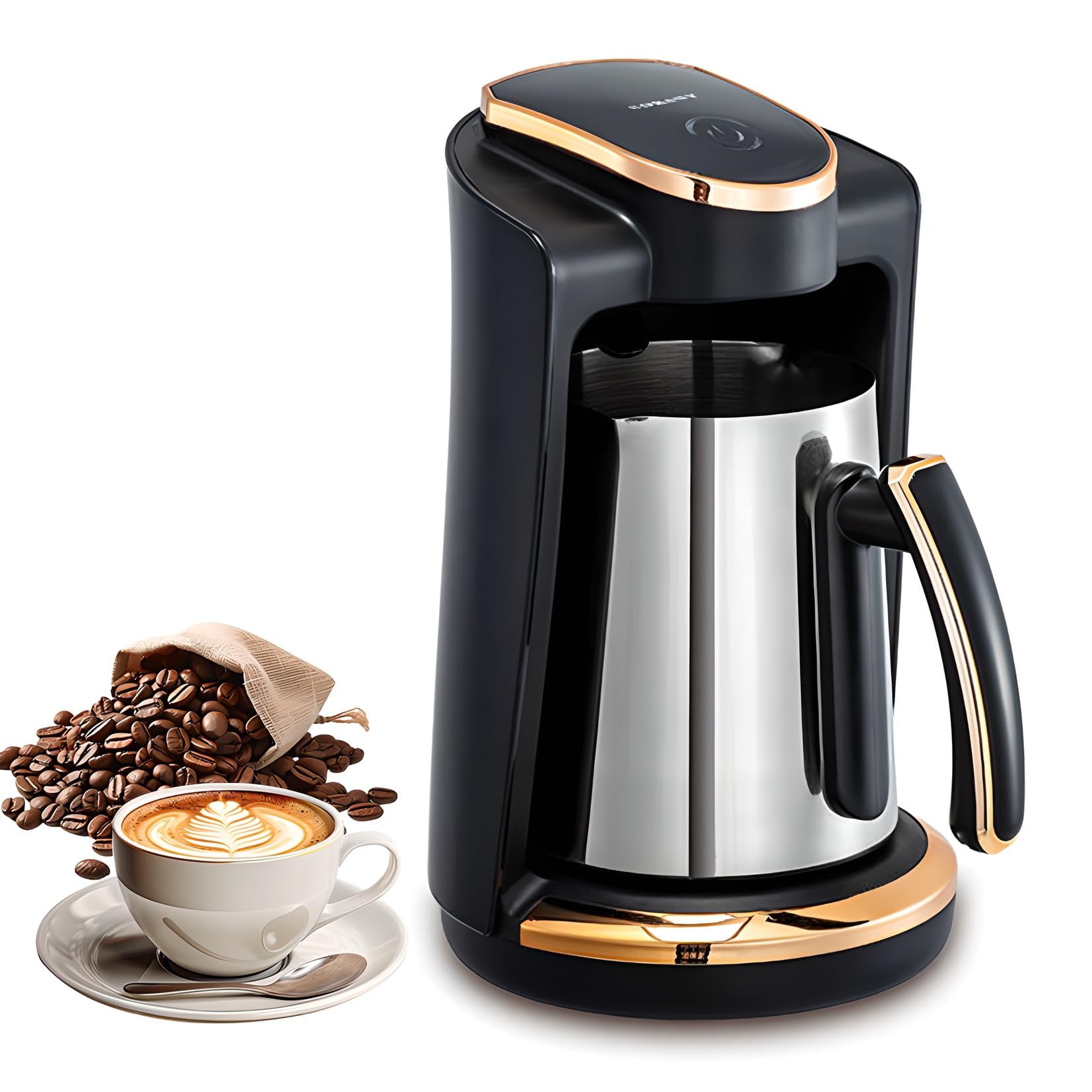 Cafetera turca eléctrica con control táctil, cafetera automática