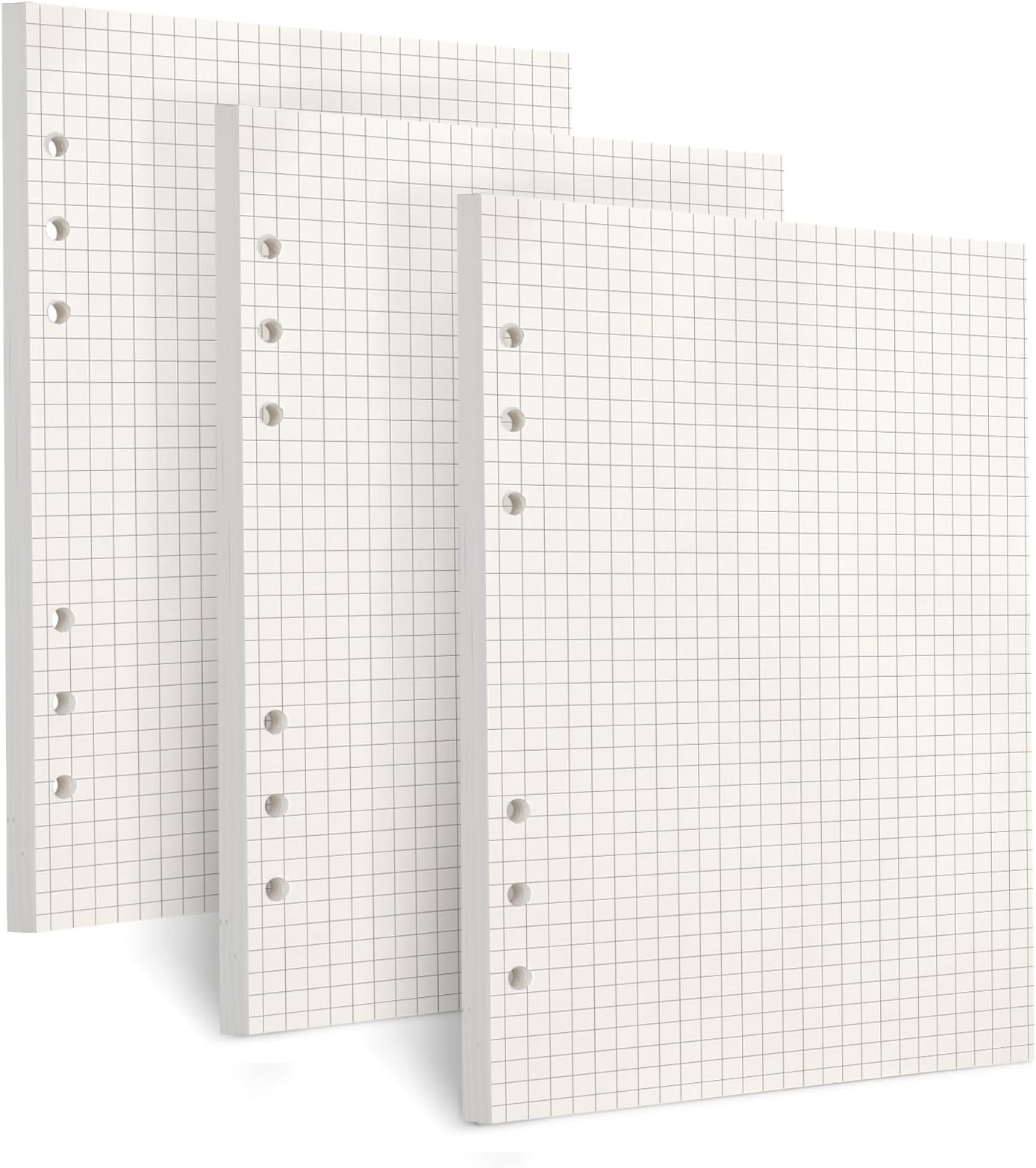 Toplive A5 Refill Paper, 3 Pack Thick 100GSM Squared Paper, 270 Pages for 6 Ring Binder Journal Notebook