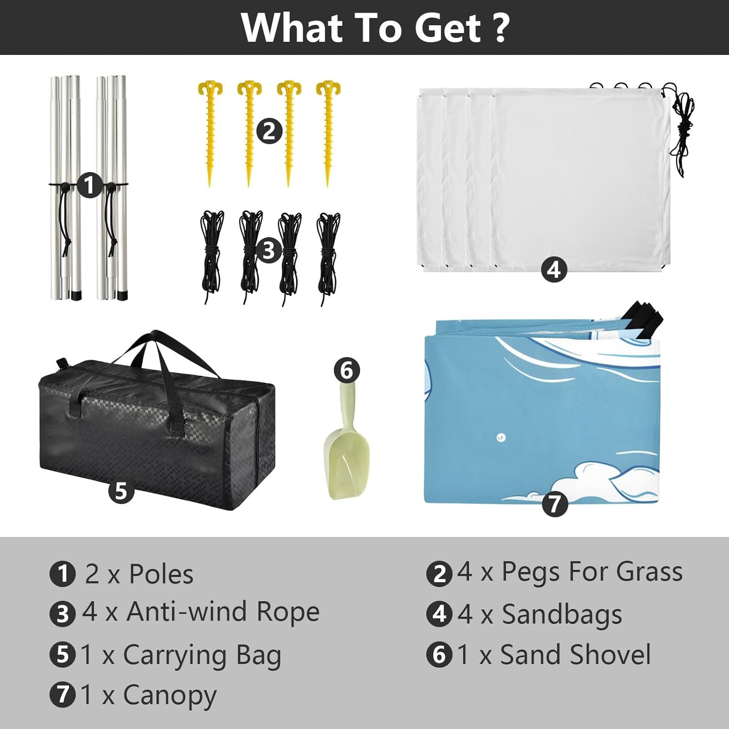 Sea Whale Camping Sun Shelter, Beach Tent Portable Beach Sun Shade Outdoor Canopy for Camping Trips Fishing Picnic