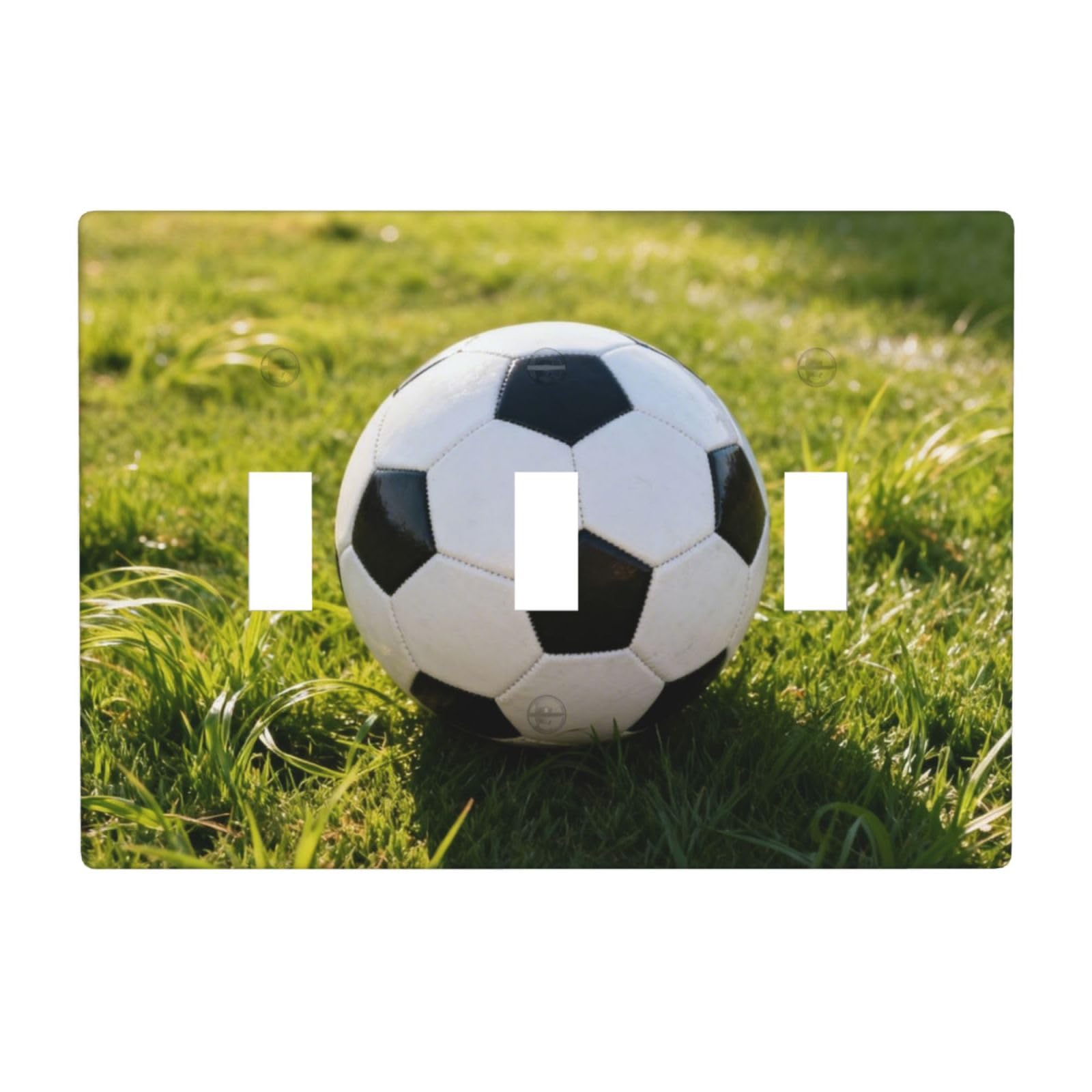 Football Pattern 3 Gang Switch Plate Cover-Unbreakable Polycarbonate Wall Plate, Heat Resistant Toggle Switch Decor for Home