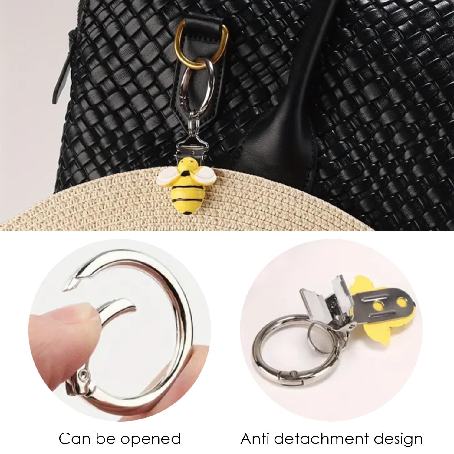 3 Morceaux De Clip De Chapeau D'Abeille, Clip De Voyage, Bijoux Animaux, Clip De Lunettes De Soleil Sucrées, Adaptée Aux Voyages Et Aux Voyages.