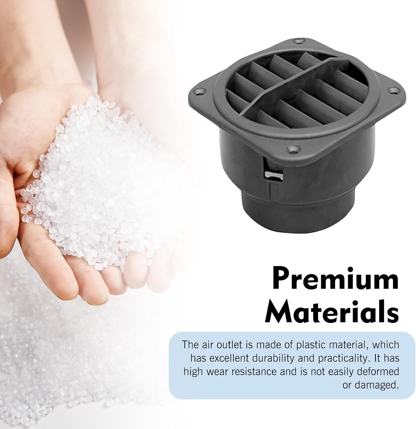 2 PCS Diesel Heater Wall Pass Through, 360 Degree Rotatable Warm Air Vent Outlet Cover, 60mm/2.36inch Parking Heater Ducts and AC Vents, Universal for Most Vehicle (Square)