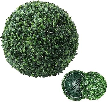 Artificial Boxwood Balls,1 Pcs 40cm Artificial Plant Topiary Ball,UV Resistant Decorative Greenery Sphere,Faux Boxwood Decorative Balls for Balcony,Garden,Green Plant Balls,Wedding Decor