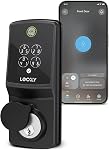 Lockly Secure Pro Smart Lock, 0.2s AI Fingerprint Door Lock, Patented PIN Genie Keypad, Keyless Entry Deadbolt for Front Door, Zinc Alloy, IP65 Waterproof, 2 Backup Keys Included