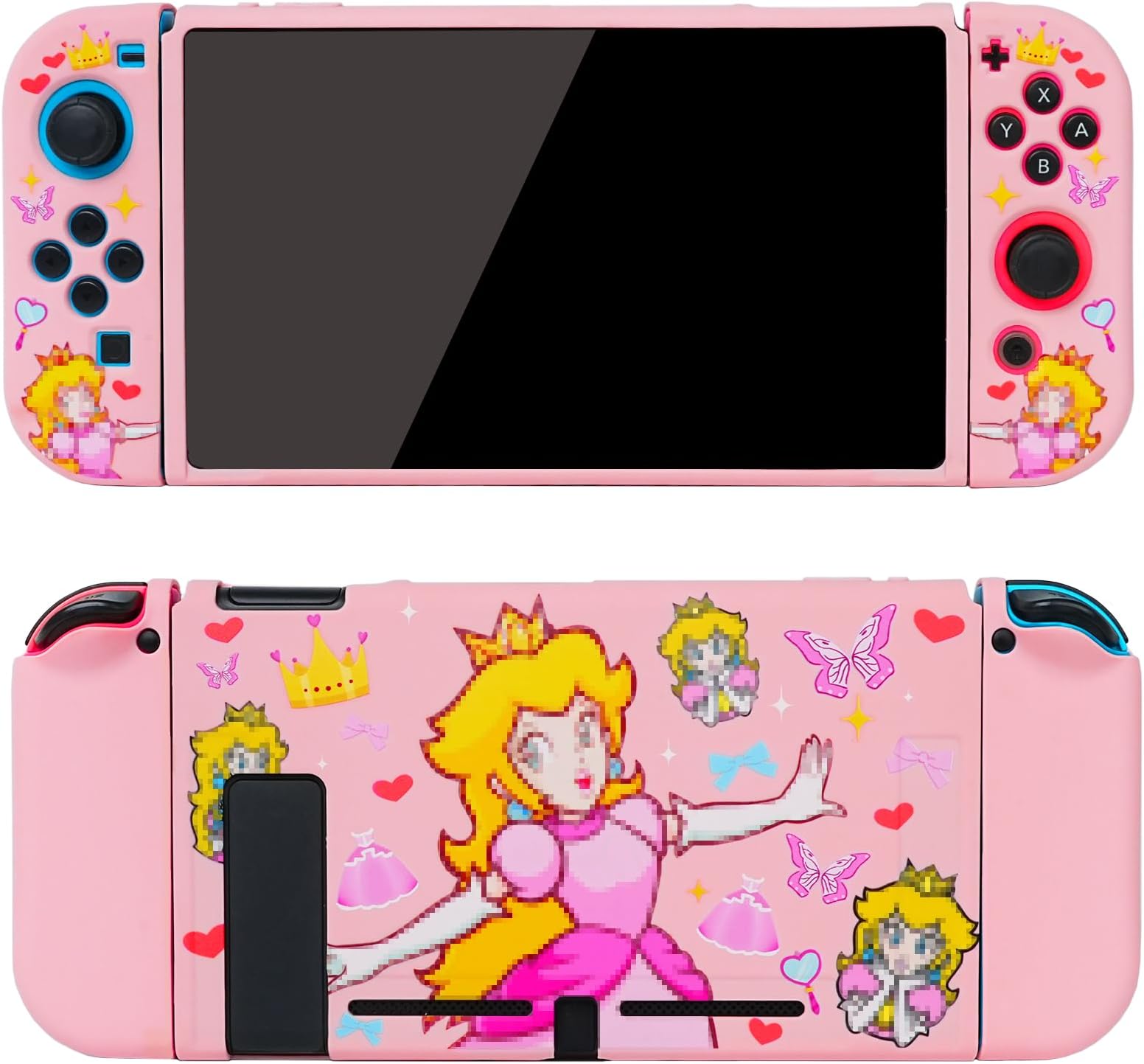 TIKOdirect Protective Case for Switch, Soft Full Skin Protective Cover with Pretty Cute Pattern, Silicone Slim Shockproof Back and Grip Case Only for Switch 2017, Princess