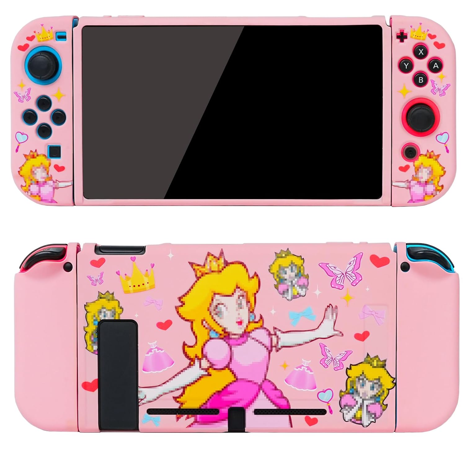 TIKOdirect Protective Case for Switch, Soft Full Skin Protective Cover with Pretty Cute Pattern, Silicone Slim Shockproof Back and Grip Case Only for Switch 2017, Princess