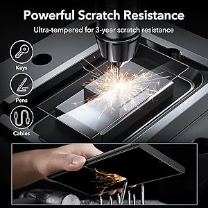 ESR 3 Pack for Samsung Galaxy S24 Ultra Screen Protector, HD Tempered Glass with Easy Installation Frame for Samsung Galaxy S24 Ultra, Military-Grade Protection, Ultra Tough, Scratch Resistant