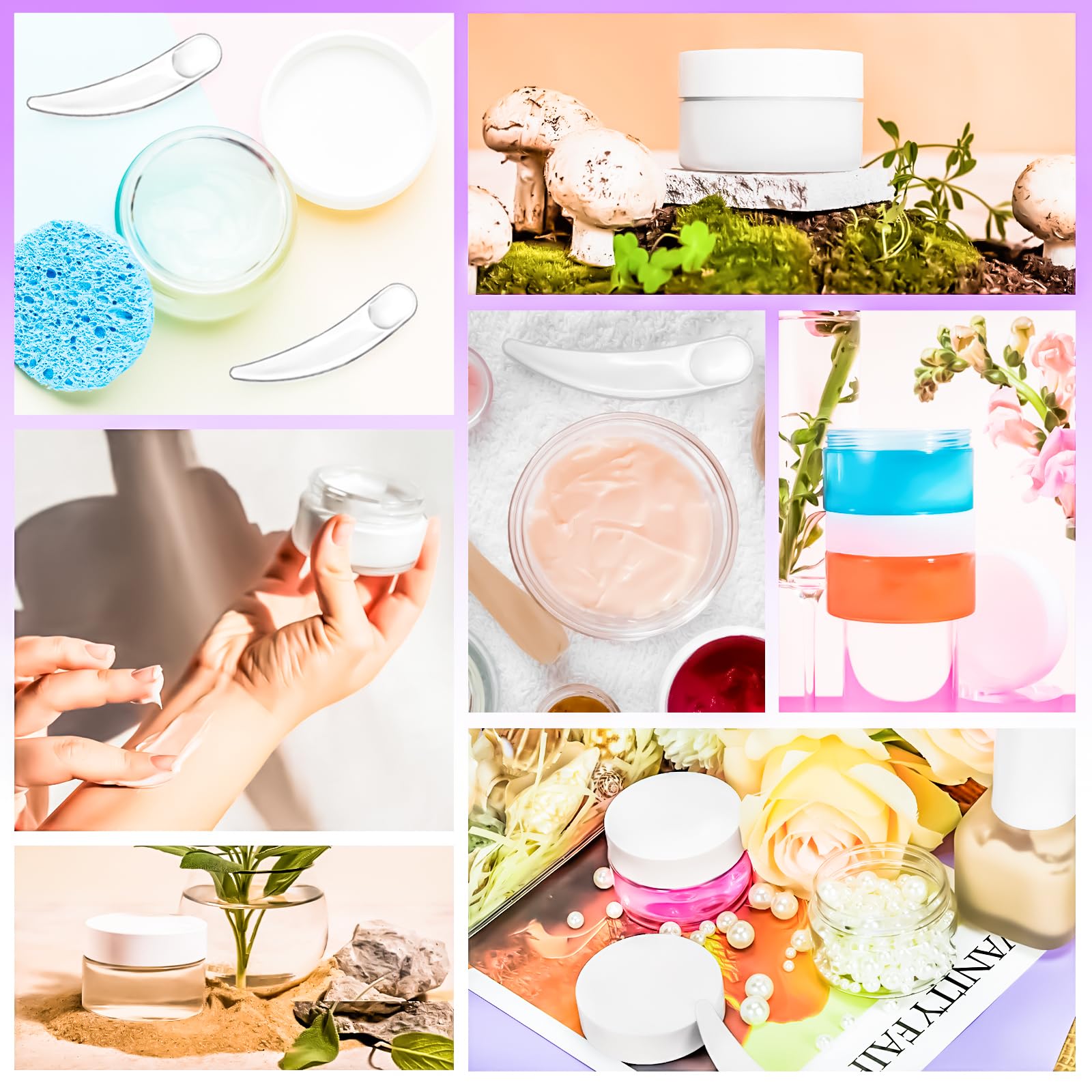 Paquete de 20 tarros de plástico de 1 onza, tarros de tamaño de viaje de 30 ml con tapas, frascos pequeños de 30 g para cosméticos de viaje para artículos de tocador, crema, maquillaje