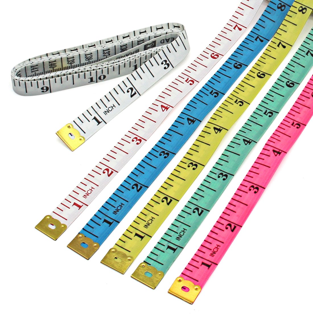 Blisstime Tailor Sewing Flexible Ruler Tape Measure 60"150cm 6 Colors Pack of 12 (12PCS, Mix)