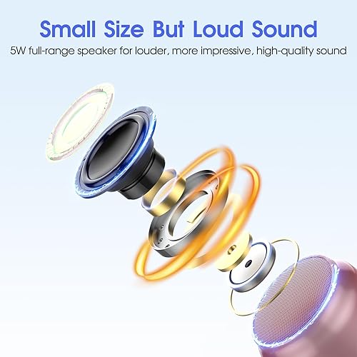 Miniatura 8 de LFS Altavoz Bluetooth portátil, pequeño altavoz Bluetooth, reproducción ultra larga de 15 horas, emparejamiento TWS, adecuado para el hogar,