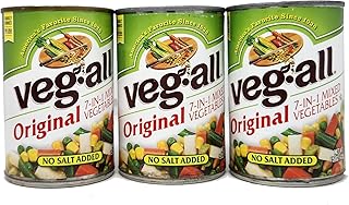 Original Mixed Vegetables NO Salt Added 15oz Can Veg-All (3 pack)