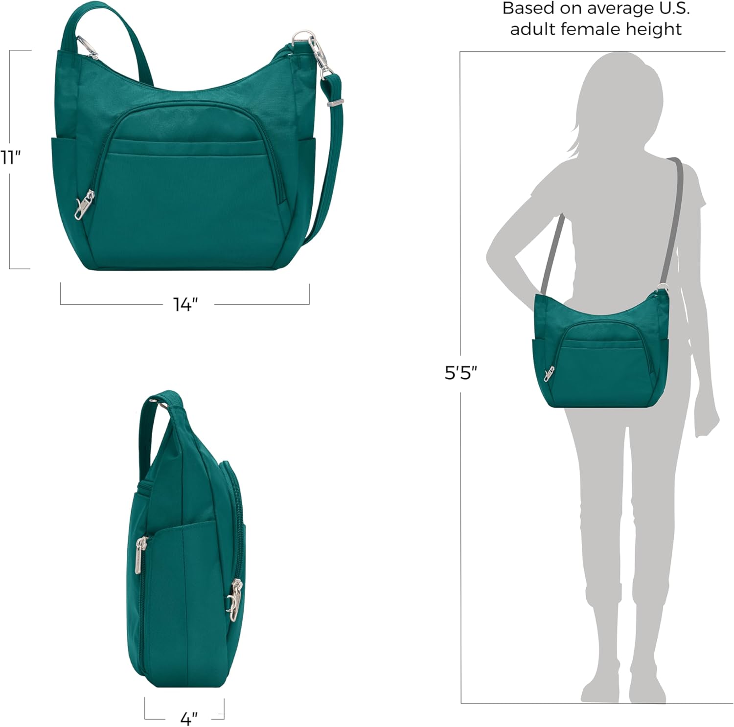 Travelon Anti-theft Classic Crossbody Bucket Bag | Anti-theft - Image 4