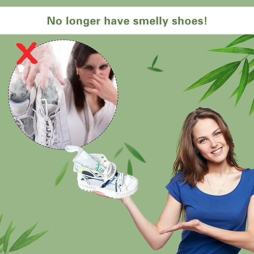 Miniatura 5 de Eliminador de olores de zapatos de carbón - Insertos desodorantes para botas de trabajo, tenis, bolsas de gimnasio que absorben olores con abridor