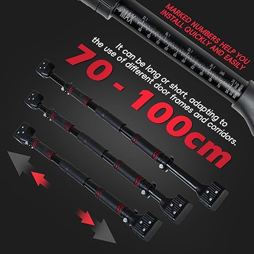 Miniatura 6 de leikefitness Barra de dominadas para marco de puerta, barra de barbilla para entrenamiento de la parte superior del cuerpo, barras de entrenamiento