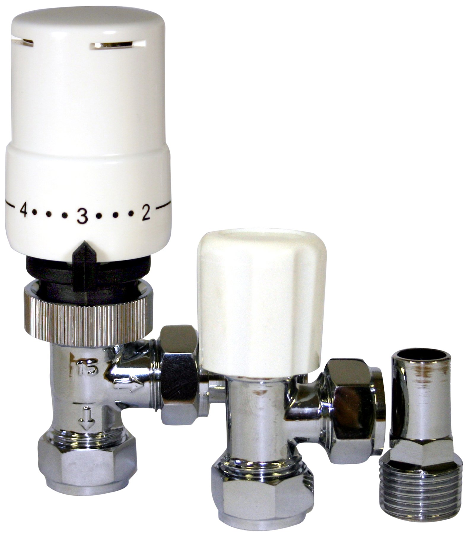 Tower Tfc Group Tower Flue Components Trvpack Thermostatic Angled Radiator Valve With Lockshield