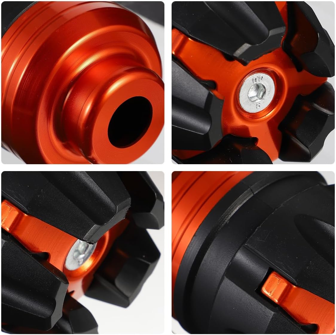 NUOBESTY 2pcs Motorcycle Front Fork Slider Anti-drop Collision Caps Aluminum Alloy Shockproof Crash Protector for Off-road Motorbike, Orange
